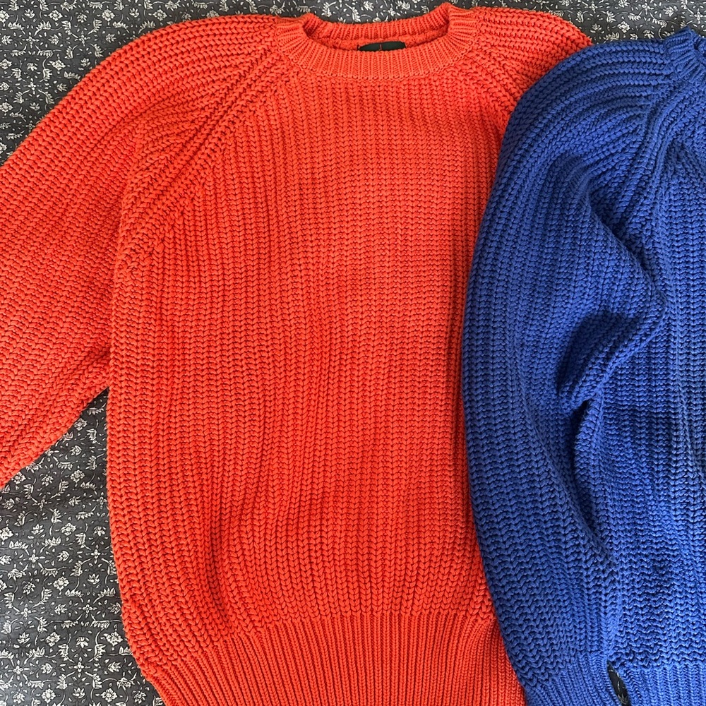 VINTAGE 100% cotton J. Crew Bold Orange Knit Sweater
